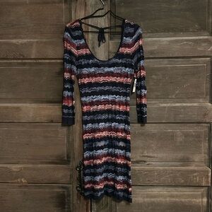 Guess Knit dress / Lace Knit crochet midi dress Size Large‎ NWT